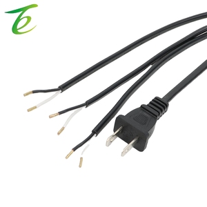 Kabel daya steker AC Stdard satu to tiga Americ, kabel colokan Amerika dua inti, kawat tembaga murni tembaga Bare Tail hitam - Product Image 3