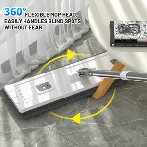 Fregona de microfibra de 40cm para limpieza de suelos, uso en seco y húmedo, fregona de rotación de 360 manos libres con cubo, juego de fregona raspadora <span class=keywords><strong>flotante</strong></span> mágica - Product Image 3