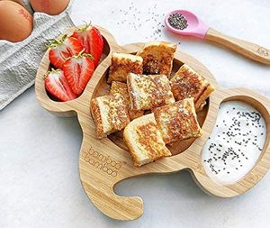 Cute Cartoon Design <b>Tray</b> and Handcrafted Wooden Irregular <b>Dinner</b> Plate Set for Kids Dining and Baby Food - Product Image 2