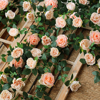 Guirlandes de roses artificielles style Monet pour climatisation, tuyaux d'eau, décoration intérieure suspendue, balcons – Réalistes et souples