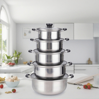 Vente directe d'usine, ustensiles de cuisine en acier inoxydable, ensemble de 10 casseroles, ensemble de casseroles de cuisine, ensemble de casseroles