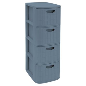 Cassettiera salvaspazio 4C Slim (30x40x80cm) DOMUS HOME COLLECTION Bleu fumé 90703 - Product Image 1