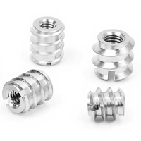 Slotted Self Tapping Thread Insert Stainless Steel 304 Threaded Insert Nuts Fasteners for Wood Furniture M3-M20 Thread Insert