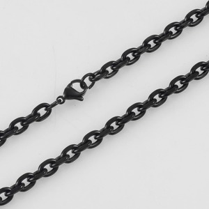 สร้อยคอและกำไลข้อมือสแตนเลสสตีลสีดำแบบโซ่โรโล่สไตล์ฮิปฮอป ขนาด 1.6/ 2.4/ 3/ 4/ 5 มม. เครื่องประดับ ของขวัญคริสต์มาส - Product Image 6