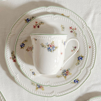 Service de table en céramique Villeroy & Boch Style Floral : Bol à salade, assiette à soupe, tasse à café, soucoupe – Cadeau de déménagement