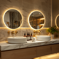 Miroir de salon mural commercial Miroir mural rétro-éclairé Miroir de salle de bain led intelligent avec écran tactile
