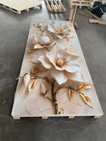 Panneau mural en PVC marbré vierge, sans formaldéhyde, anti-décoloration, 1220x2440, imitation marbre, décoration murale pour fond de télévision
