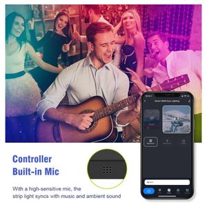 Hộp Đồng Bộ HDMI Đèn <span class=keywords><strong>LED</strong></span> Thông Minh Tuya WIFI Đèn Dây TV Điều Khiển Bằng Giọng Nói Với Alexa Google Assistant Đèn Đồng Bộ HDMI - Product Image 5