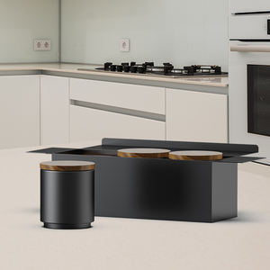 Contenitore in ceramica per chicchi di caffè con coperchio in legno bottiglie e <span class=keywords><strong>barattoli</strong></span> per la conservazione degli alimenti <span class=keywords><strong>barattoli</strong></span> da cucina <span class=keywords><strong>Vintage</strong></span> sostenibili DHPO - Product Image 5