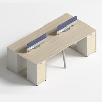 Ensemble de bureau et chaise modulaires en panneaux de bois pour employés – Poste de travail minimaliste et moderne avec table d'ordinateur