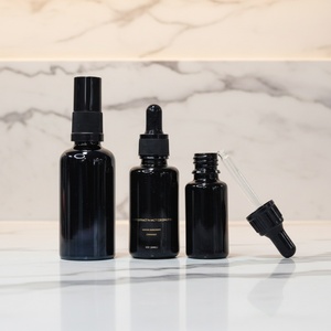 Botellas de Vidrio con Gotero para Aceites Esenciales, de 5-100 ml, con Protección UV, Material Negro, Botellas de Perfume de Vidrio con Pulverizador - Product Image 1