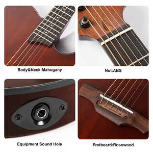 Chitarra Elettrica D-K6 Folk <span class=keywords><strong>Daddario</strong></span> 6 Corde Acustica Vintage con Finitura Opaca, 22 Tasti, Capotasto in Osso, Tastiera in Palissandro Indiano - Product Image 5