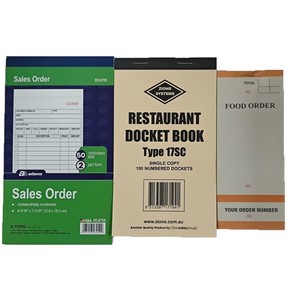 Blocco <span class=keywords><strong>Ricevute</strong></span> Rosso per Ospiti, Scontrini per Camerieri di Hotel e Ristoranti, Blocco da Cucina 1 velo, Scontrino Autocopiante, Formulare Ordini, Fattura - Product Image 1