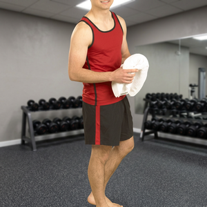 Men's Casual Style Striped 100% Cotton <b>Pyjamas</b> Breathable Knitted Sleeveless <b>Vest</b> <b>Top</b> Shorts 2-Piece - Product Image 2