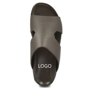 Mocasines de Cuero Genuino de Vaca Cruda para Hombre, Tallas Grandes, Transpirables, de Verano, Pantuflas de Lujo, Casuales, sin Talón, con Punta Abierta - Product Image 4