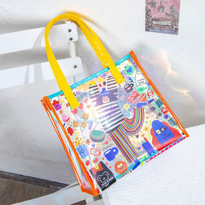 Sac fourre-tout personnalisé haut de gamme pour femme, imprimé motif dessin animé, sac à main imperméable et durable pour voyage et plage - Product Image 6