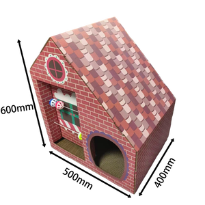 Opvouwbare Luxe Moderne Kattenkrabber Huisbel Ruimtebesparend Opvouwbaar Ontwerp Milieuvriendelijk Golfkarton - Product Image 2