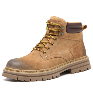 Bottes Martin élégantes pour hommes de haute qualité en cuir véritable automne hiver prix bon marché hauteur de la cheville doublure en daim Type de fermeture à lacets - Product Image 5