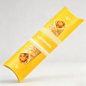 Caja de Papel con Forma de Almohada para Llevar, con Logotipo Personalizado, para Shawarma, Doner <span class=keywords><strong>Kebab</strong></span>, Wrap, Burrito, Rollitos Mexicanos - Product Image 4