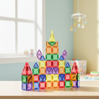 70 pièces de mini-tuiles magnétiques pour tout-petits de 2-3 ans, blocs de construction Montessori STEM, indice de flux 50kGmm, kit de rangement de voyage