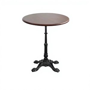 Ensemble de table à manger de style bistrot pour restaurant commercial Lifepursue, base en fonte durable, structure en bois, plateau en marbre, écologique, facile à assembler - Product Image 4
