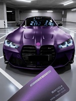 Film Vinyle Adhésif Auto-Réparant Luxe Violet Mat PVC/PET pour Voiture, Protection Peinture Originale, Sans Bulles, Décalcomanie Intérieure/Extérieure DIY