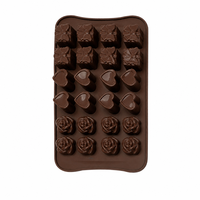 Moule en silicone 3 formes à démoulage facile pour chocolat, rose, cœur, boîte cadeau – Moule en silicone multi-usage pour bonbons, desserts, pâtisserie – Vente en gros