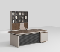 Bureau de direction moderne en forme de L, ensemble de bureaux de luxe pour PDG, directeur, patron, manager