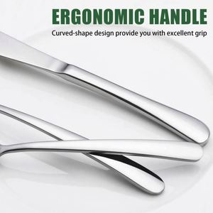 18/10 Stainless Steel Shiny Wedding Cutlery Gold Silverware Elegant Flatware <b>Set</b> Silverware Spoons Forks and Knife Cutlery <b>Set</b> - Product Image 6