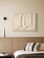 Nouvelle conception de peinture décorative en relief géométrique 3D moderne blanche, nouvelle conception d'art sculpté en MDF pour hôtel, salon, décoration intérieure