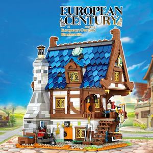 Samtoy 2366PCS यूरोपीय सदी लोहार रचनात्मक पैमाने पर मॉडल निर्माण मॉड्यूलर घर ईंट निर्माण ब्लॉक सामान - Product Image 2