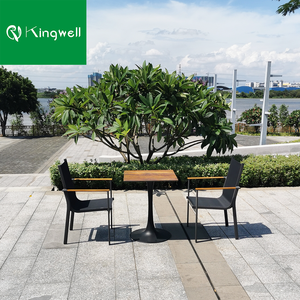 Tessuto in alluminio <span class=keywords><strong>con</strong></span> struttura in legno di Teak set di braccioli <span class=keywords><strong>con</strong></span> <span class=keywords><strong>sedie</strong></span> e tavolo <span class=keywords><strong>da</strong></span> <span class=keywords><strong>esterno</strong></span> set di mobili <span class=keywords><strong>da</strong></span> giardino tavolo <span class=keywords><strong>da</strong></span> bistrot e <span class=keywords><strong>2</strong></span> <span class=keywords><strong>sedie</strong></span> - Product Image 2