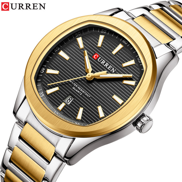 Curren 8474 Men's Calendar Sports Business Quartz Watch Battery-Powered Metal Strap Outdoor