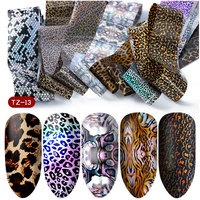 Autocollants de transfert pour ongles TSZS en gros, feuilles holographiques laser pour nail art, papier de transfert coloré motif léopard et fleurs pour manucure