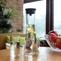 Carafe à eau chaude en verre borosilicate épais transparent, forme mince, personnalisable avec logo