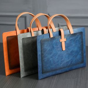 Maletín de Cuero para Documentos de Negocios, Bolso Grande para Portátil, Portafolio, Bolsa de Almacenamiento para Oficina y Trabajo - Product Image 1