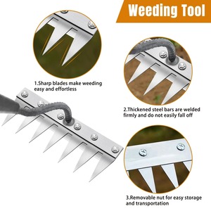 Rastrillo Agrícola de 5/6/7/8 Dientes, Herramienta para Remover Maleza y Aflojar la Tierra, Rastrillo Multifuncional de Metal para Jardín, Herramientas de Jardinería - Product Image 3