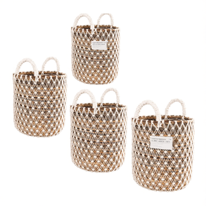 Juego de cestas 4 piezas fibra natural Natural y Blanco CP904BA 9462 M16 - Product Image 2