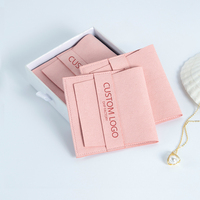 Vente en gros de sac de protection pour bijoux avec doublure personnalisée sac à poussière en daim de luxe mini sac pochette rose anti-rayures Sieraden Zakje