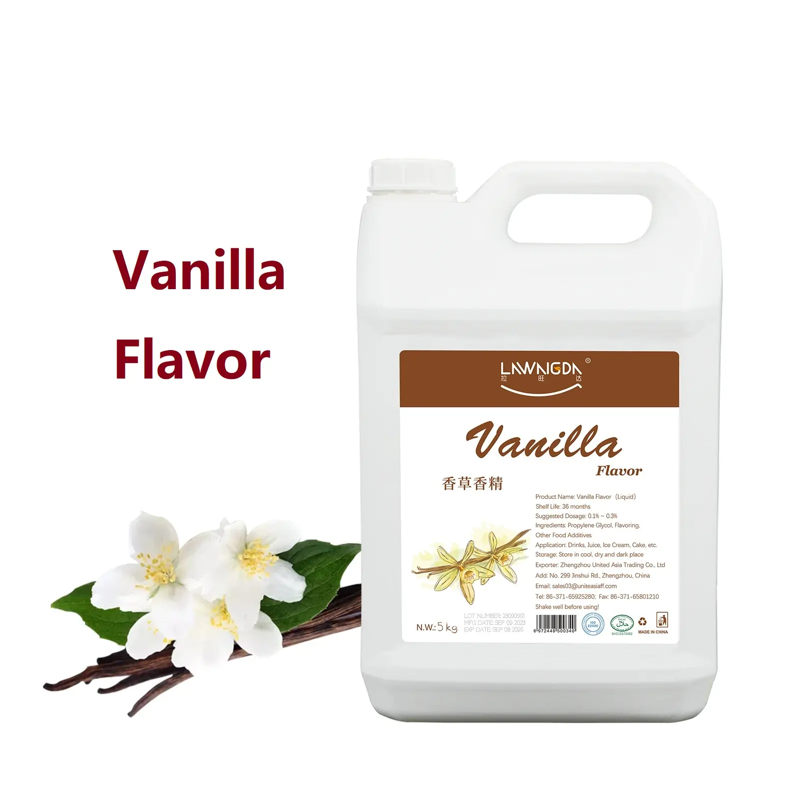 Halal concentrato di vaniglia essenza aromatizzante per torta gelato torta per bevande sciroppo ghiacciolo per uso alimentare sapore di acqua liquida