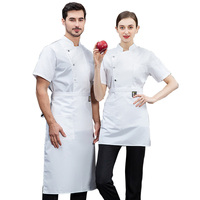 Logo haut de gamme personnalisé Restaurant Bar cuisine uniformes manches courtes respirant Chef veste manteau