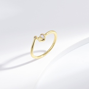 wholesale plata 925 <b>sterling</b> <b>silver</b> shell butterfly <b>ring</b> summer simple 14k gold dainty natural stone <b>adjustable</b> <b>rings</b> for women - Product Image 4
