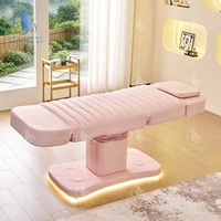 Table de massage pour soins du visage, en cuir PU, électrique, lit de beauté, lit de salon de cosmétiques, lit pour extensions de cils