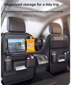 Sac de rangement en cuir pour dossier de siège de <span class=keywords><strong>voiture</strong></span> avec organisateur suspendu pour les sièges avant/arrière, petite table et gadgets essentiels pour la <span class=keywords><strong>voiture</strong></span> - Product Image 6