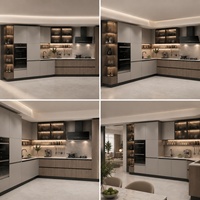 Gabinetes de Cocina en Forma de L de Lujo, Certificados por FSC, Modernos, Minimalistas, Modulares, Fabricante de Muebles Personalizados para Mansiones
