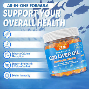 Gummies d'Huile de Foie de Morue OEM 1000mg avec Oméga 3 DHA EPA Vitamine A Vitamine D <span class=keywords><strong>K</strong></span> Complément pour Soutenir la Santé des Yeux et la Vision - Product Image 5