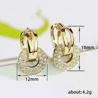 Boucles d'oreilles CAOSHI éblouissantes à double cercle entrelacé pour femmes de luxe, couleur argent/or, boucles d'oreilles de mariée en zircon cubique tendance