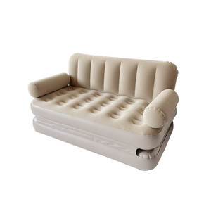 ポータブル インフレータブルカウチ PVCフロック加工 エアソファベッド 折りたたみ式 ダブル インフレータブルリクライニングソファベッド リビングルーム キャンプ ビーチ用 - Product Image 6