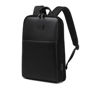 Custom Waterproof Durable Daily Business Backpack 15.6 Inches Usb Men Leather Laptop Computer Bag