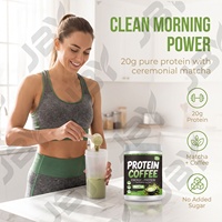 Café Protéiné Matcha Personnalisé, Boisson Énergétique en Poudre Riche en Protéines 20g, Sans Gluten, Sans Sucre Ajouté, OEM ODM Marque Privée